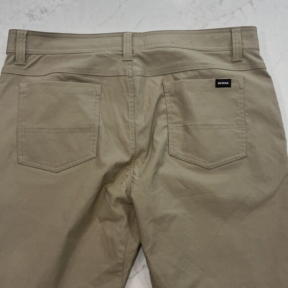 prAna NEW Brion II Pants Mens 36x32 Sandbar Standard Fit Water Repellent Hiking - Picture 4 of 10